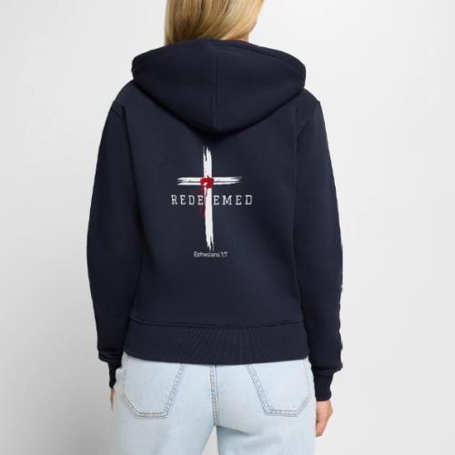 Redeemed by the blood of Jesus - Ephesians 1:7 - Women's Premium Organic Zip Hoodie