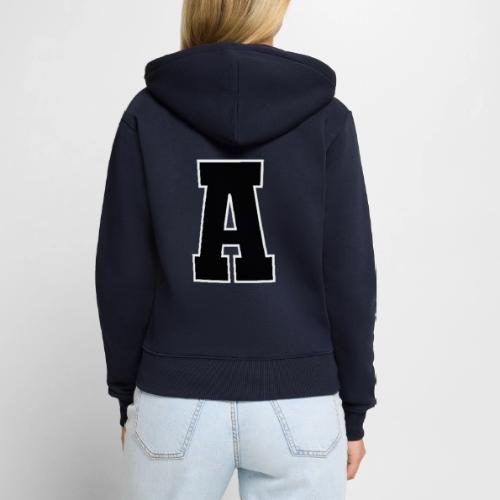 Varsity Letter A Athletic Monogram Design - Women's Premium Organic Zip Hoodie
