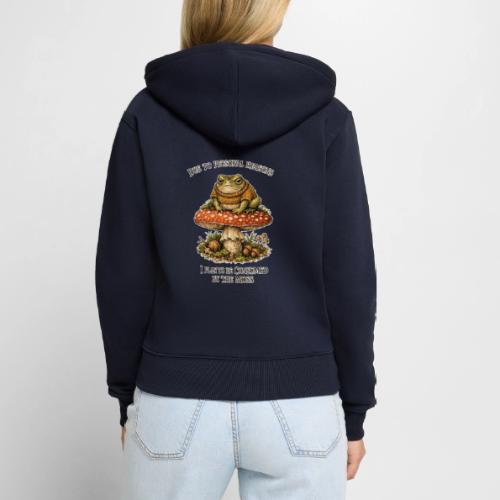 Frog Consumed by Moss Cottagecore Aesthetic - Women's Premium Organic Zip Hoodie