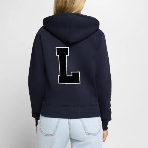 Varsity Letter L Athletic Monogram - Women's Premium Organic Zip Hoodie