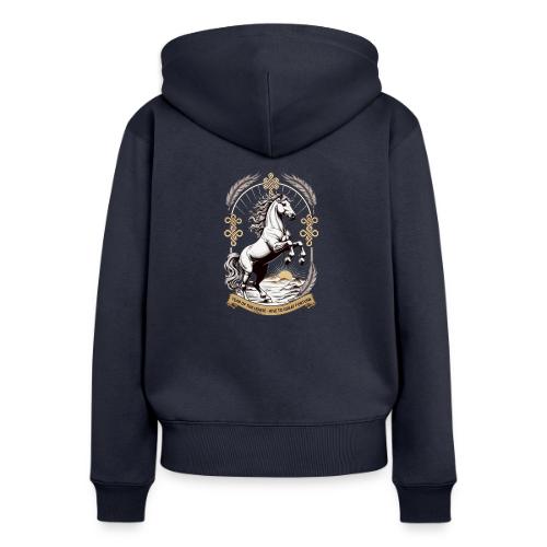 Year of the Horse Rearing T Shirt, Lunar New Year - Women's Premium Organic Zip Hoodie