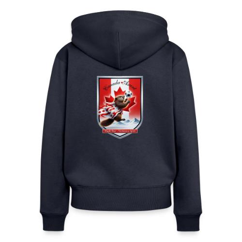 Canada Beaver Ascent T-Shirt, Canadian Pride Gift - Women's Premium Organic Zip Hoodie