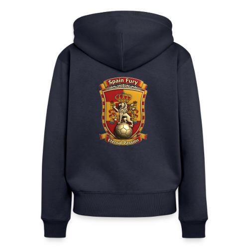 Spain Lion Fury T-Shirt, Spanish Crest Gift - Women's Premium Organic Zip Hoodie