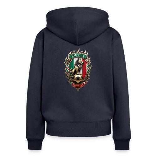 Italy Wolf Fury T-Shirt, Italian Flag Pride Gift - Women's Premium Organic Zip Hoodie