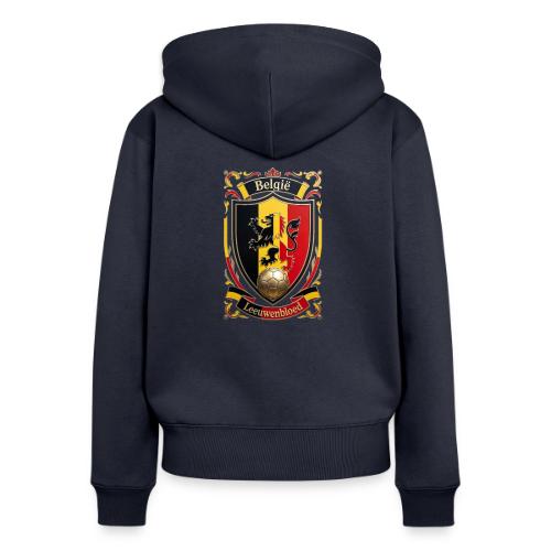 Belgium Lion Crest T-Shirt, Belgian Flag Gift - Women's Premium Organic Zip Hoodie