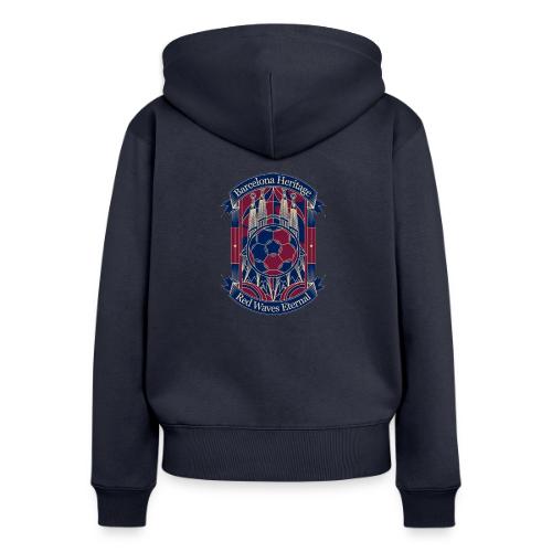 Barcelona Red Heritage T Shirt, Barsa fan Gift - Women's Premium Organic Zip Hoodie