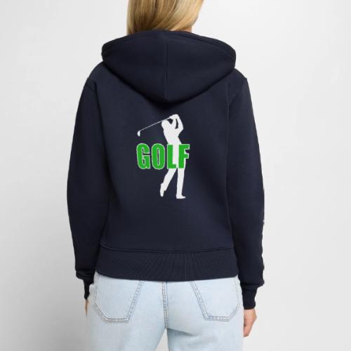 Golf: Classic Golf Motion - Women's Premium Organic Zip Hoodie