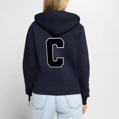Varsity Letter C Collegiate Monogram - Women's Premium Organic Zip Hoodie