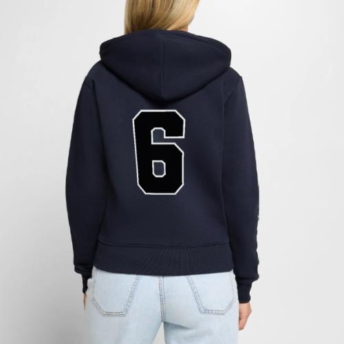Varsity Number 6 Sports Font - Women's Premium Organic Zip Hoodie