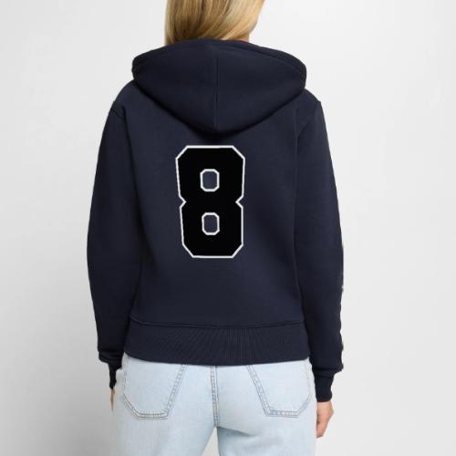 Varsity Number 8 College Style - Women's Premium Organic Zip Hoodie