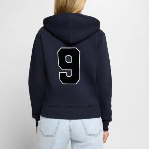 Varsity Number 9 Athletic Font - Women's Premium Organic Zip Hoodie