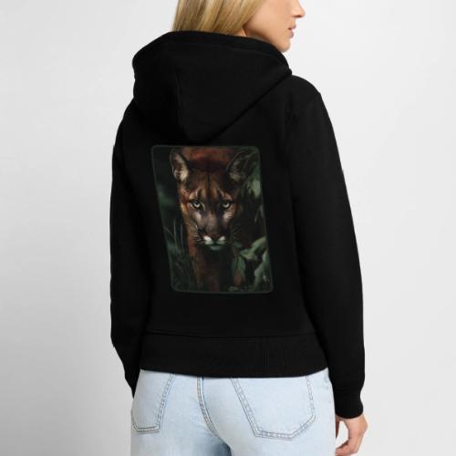 Cougar Jungle Predator Design - Women's Premium Organic Zip Hoodie
