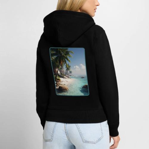 Tropical Beach Paradise Palm Design - Women's Premium Organic Zip Hoodie