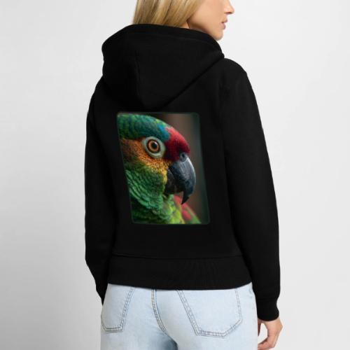 Colorful Parrot Close-Up Design - Women's Premium Organic Zip Hoodie