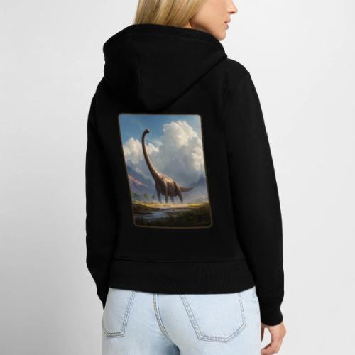 Brachiosaurus Valley Landscape Design - Women's Premium Organic Zip Hoodie