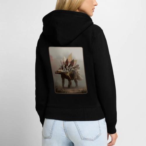 Stegosaurus Misty Forest Design - Women's Premium Organic Zip Hoodie
