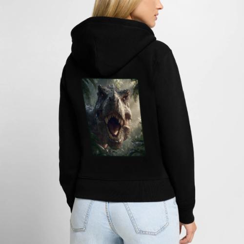 T Rex Jungle Roar Design - Women's Premium Organic Zip Hoodie