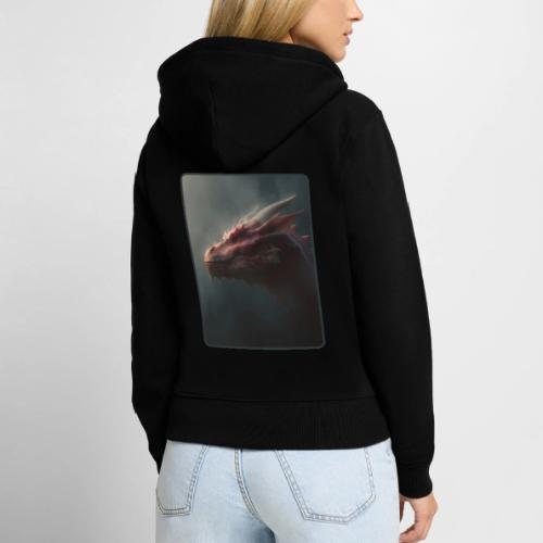 Red Dragon Fog Portrait Design - Women's Premium Organic Zip Hoodie