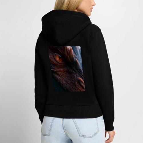 Fierce Ancient Dragon Portrait Design - Women's Premium Organic Zip Hoodie