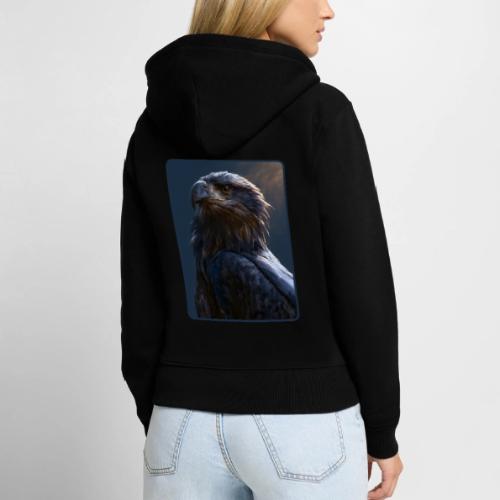 Majestic Eagle Cinematic Portrait Design - Women's Premium Organic Zip Hoodie