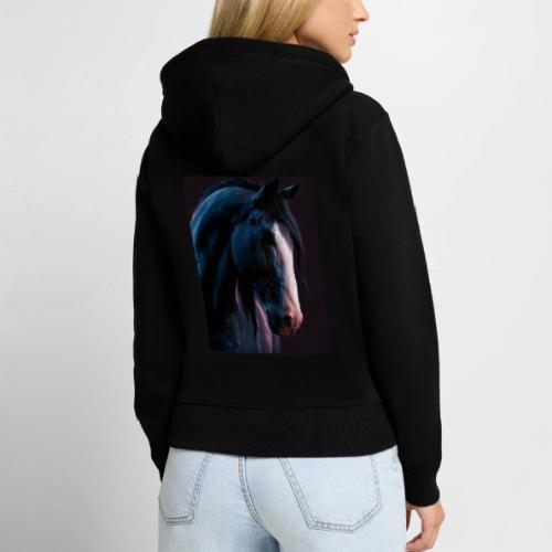 Noble Horse Cinematic Portrait Design - Women's Premium Organic Zip Hoodie