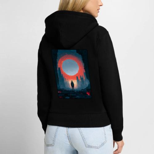 Cosmic Portal Future City Design - Women's Premium Organic Zip Hoodie