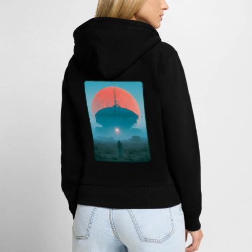 Astronaut Alien Outpost Design - Women's Premium Organic Zip Hoodie