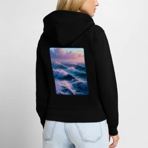 Dreamy Pastel Ocean Sunset Art - Women's Premium Organic Zip Hoodie