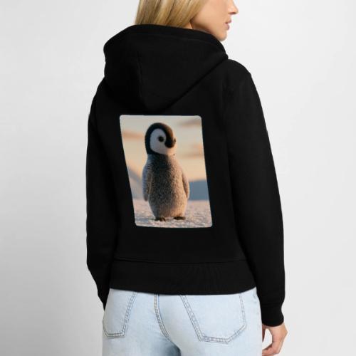 Cute Penguin Chick Sunrise Design - Women's Premium Organic Zip Hoodie