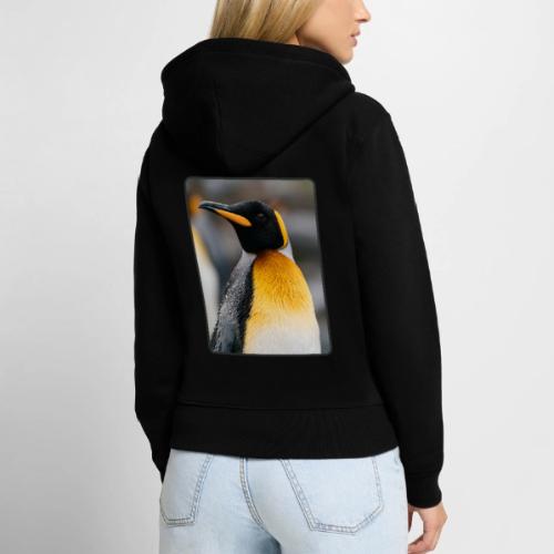 King Penguin Portrait Design - Women's Premium Organic Zip Hoodie