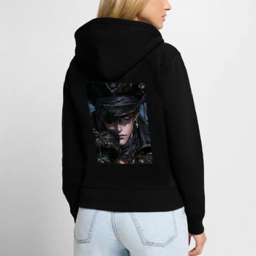 Dark Anime Pirate Warrior - Women's Premium Organic Zip Hoodie