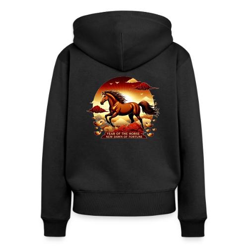Year of the Horse Sunrise T Shirt, Lunar New Year - Women's Premium Organic Zip Hoodie