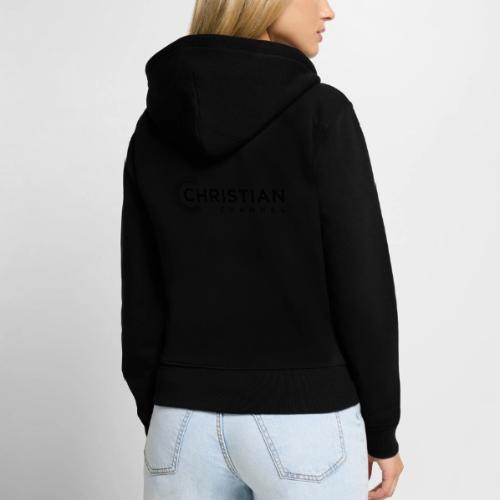Christian Channel Black - Women's Premium Organic Zip Hoodie