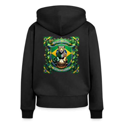 Brazil Jaguar Glory T-Shirt, Flag Pride Badge Gift - Women's Premium Organic Zip Hoodie