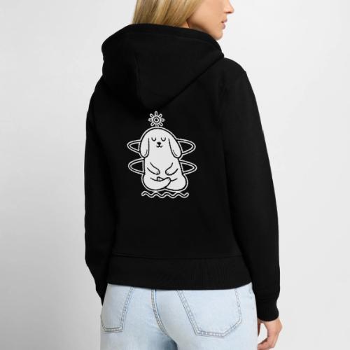 Cute Meditating Bunny Zen Yoga Animal - Women's Premium Organic Zip Hoodie