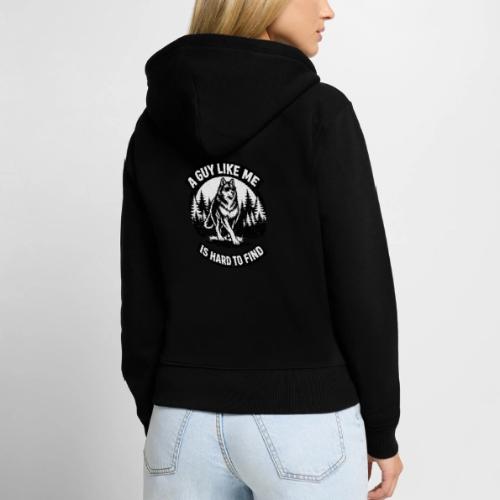 Funny Wolf Shirt – Hard to Find Retro Tee - Women's Premium Organic Zip Hoodie