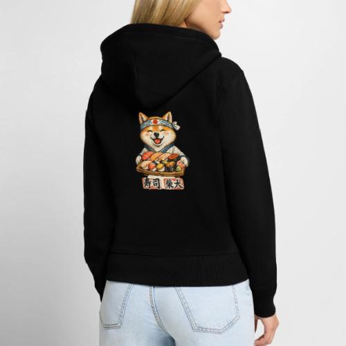Funny Shiba Inu Sushi Kawaii Dog Tee - Women's Premium Organic Zip Hoodie