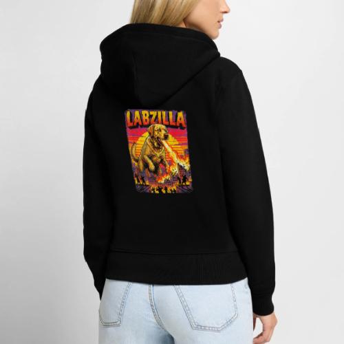 Labzilla Giant Yellow Labrador Monster Tee - Women's Premium Organic Zip Hoodie