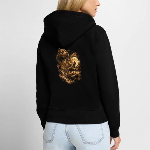 Pit Bull Howling Moon Fantasy Forest Tee - Women's Premium Organic Zip Hoodie