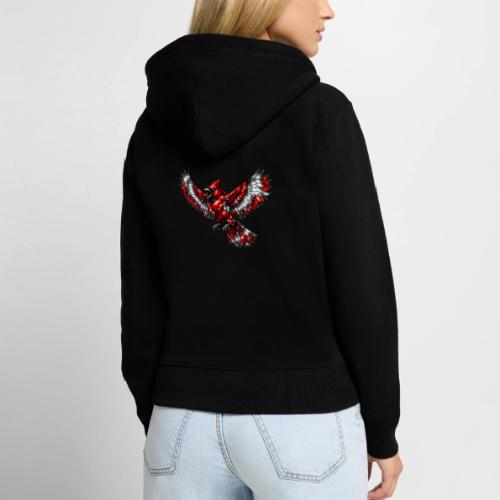 Silver Cardinal in Flight - Women's Premium Organic Zip Hoodie