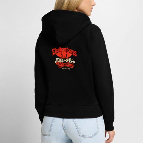 Retro Elephant Bee My Valentine Cute Couple - Women's Premium Organic Zip Hoodie