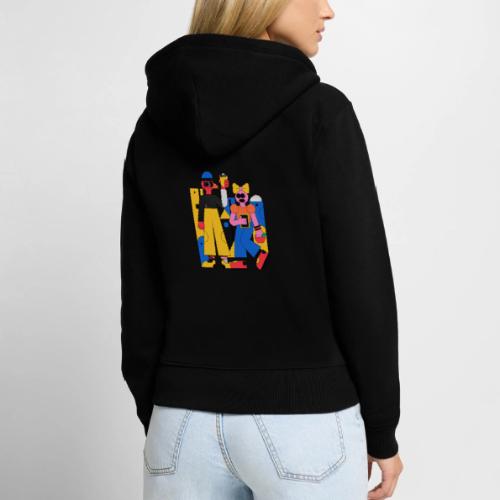 Bold Geometric Duo Pop Art - Women's Premium Organic Zip Hoodie