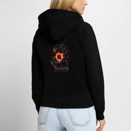 Dravon Fire Dragon Dark Fantasy Graphic T-Shirt - Women's Premium Organic Zip Hoodie