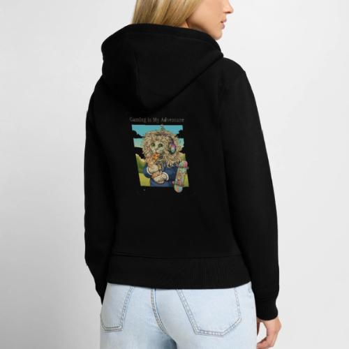 Gaming Cat Adventure: Pizza & Skates - Women's Premium Organic Zip Hoodie