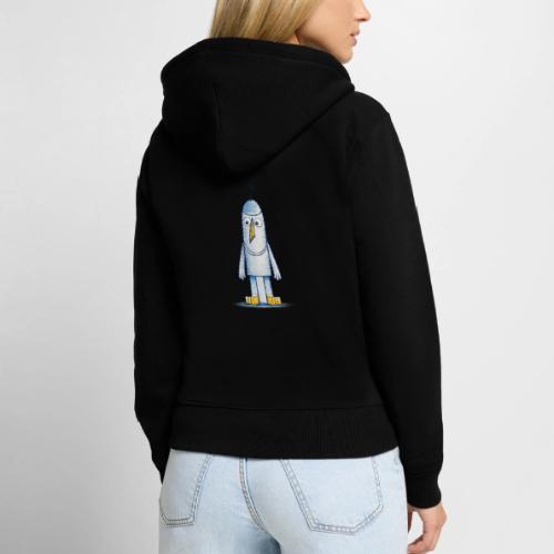 Funny Doodle Bird Character - Women's Premium Organic Zip Hoodie