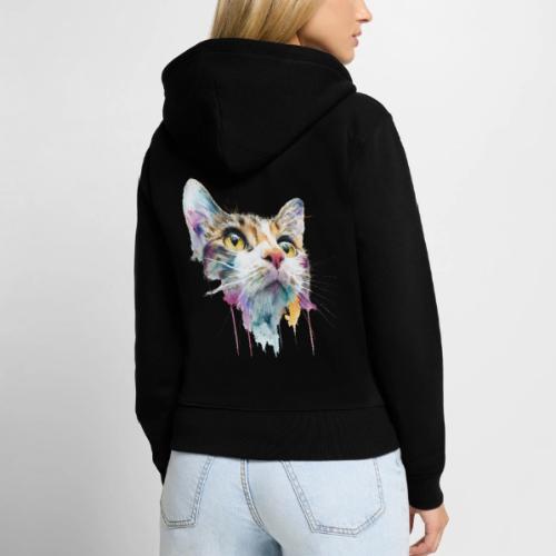 Chromatic Cat Splash - Women's Premium Organic Zip Hoodie