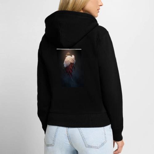 Angel vs Demon Wings Dark Aesthetic Gothic T-Shirt - Women's Premium Organic Zip Hoodie