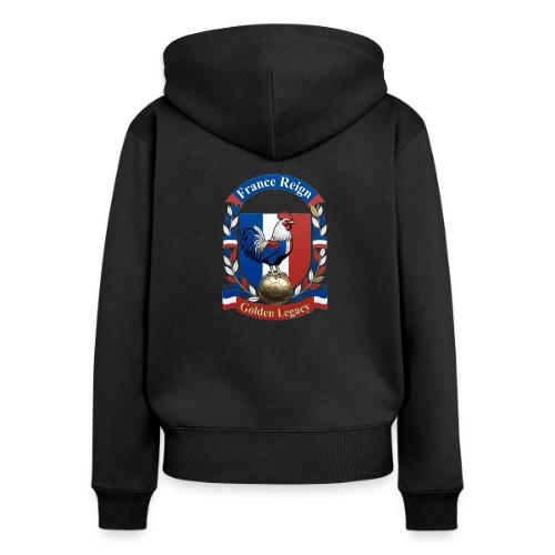 France Rooster Reign T-Shirt, Tricolore Pride Gift - Women's Premium Organic Zip Hoodie