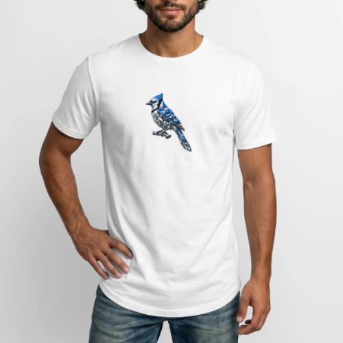 Silver Blue Jay on Perch - Long Body Men’s T-Shirt