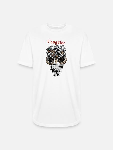 Loyalty Over All Gangster Hands - Long Body Men’s T-Shirt - white